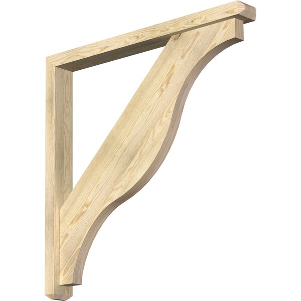 Ekena Millwork Funston Craftsman Rough Sawn Bracket w/ Offset Brace, Douglas Fir, 4"W x 38"D x 38"H BKT0402X38X38FST04RDF - main